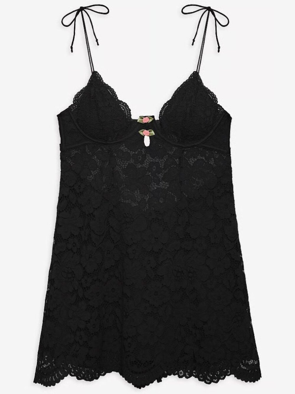 FOR LOVE & LEMONS Creamsicle Lace Slip Dress | Black | M | NWT